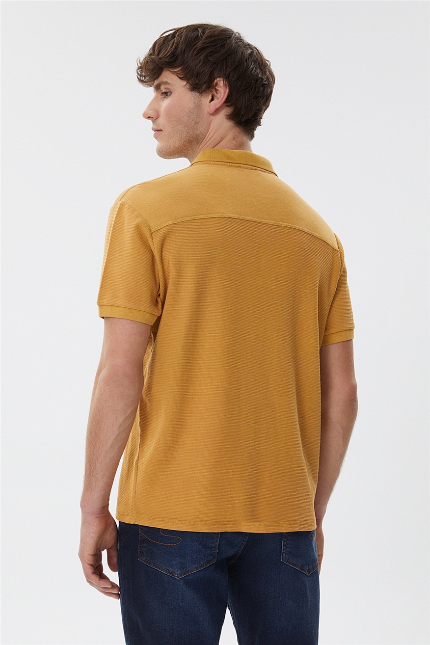 Tylen Erkek %100 Pamuk Polo Yaka T-Shirt Hardal