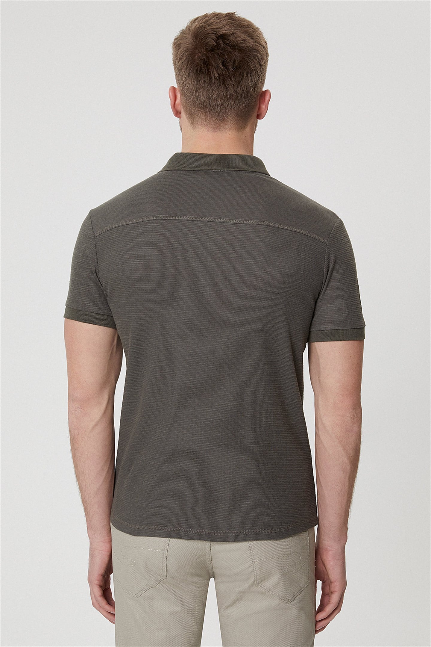 Tylen Erkek %100 Pamuk Polo Yaka T-Shirt Haki