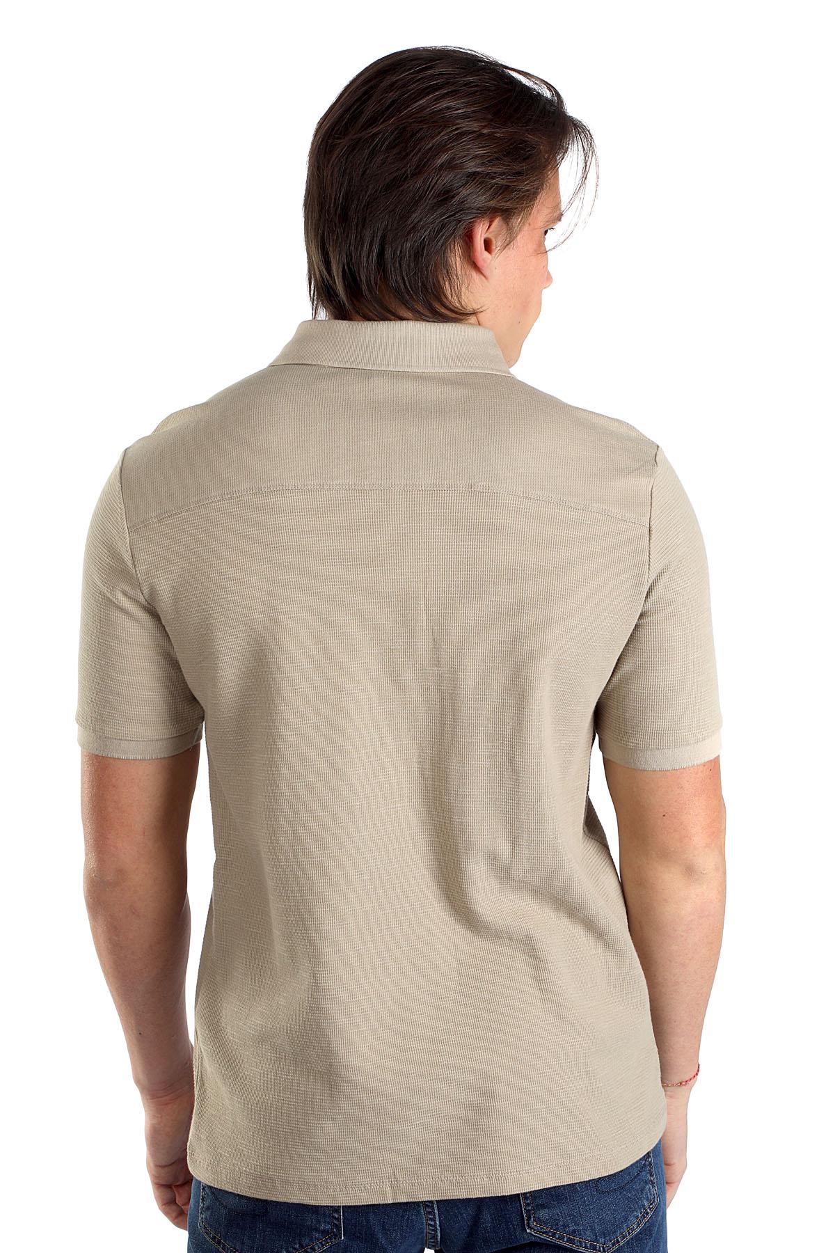 Tylen Erkek %100 Pamuk Polo Yaka T-Shirt Koyu Bej