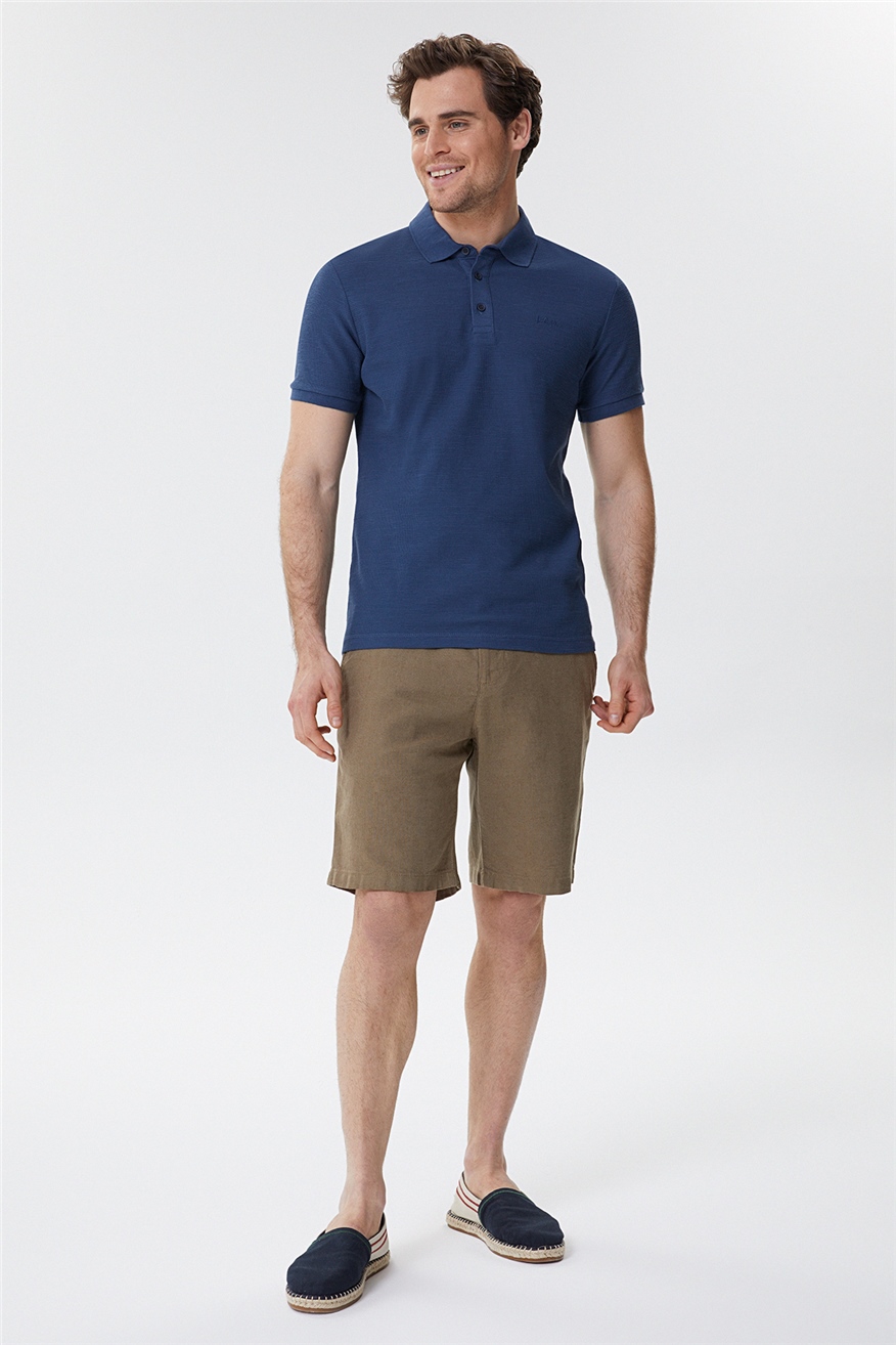 Tylen Erkek %100 Pamuk Polo Yaka T-Shirt Açık Lacivert