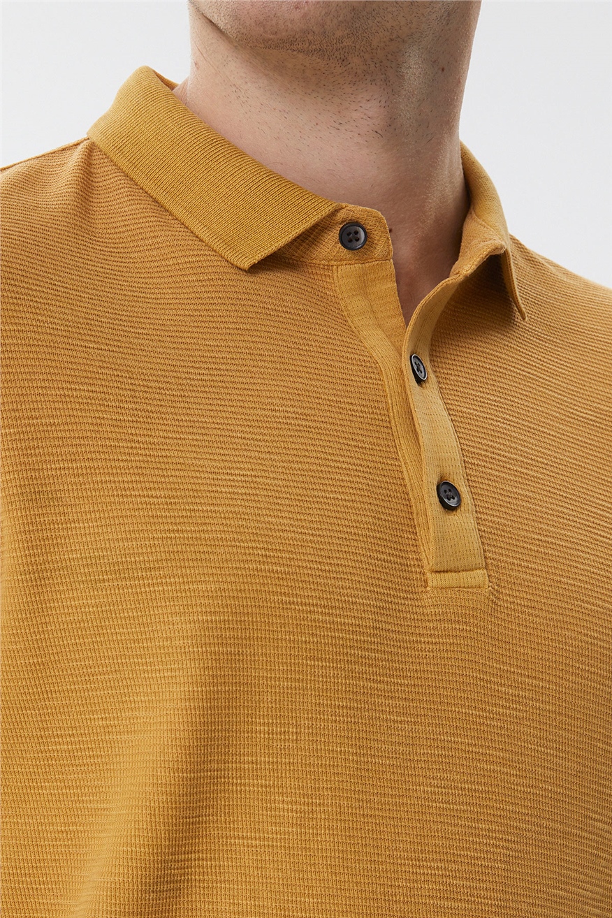 Tylen Erkek %100 Pamuk Polo Yaka T-Shirt Hardal