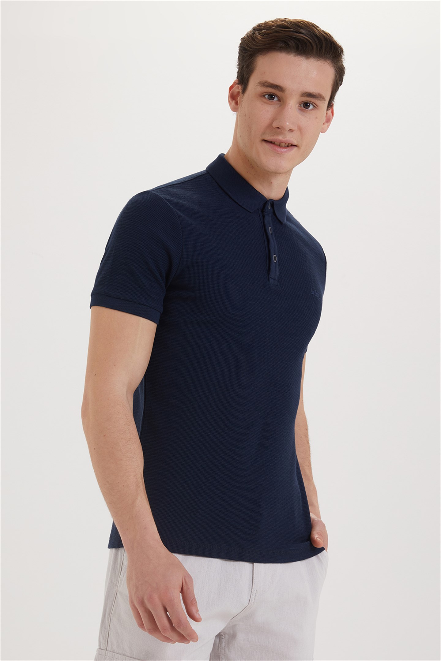Tylen Erkek %100 Pamuk Polo Yaka T-Shirt Lacivert