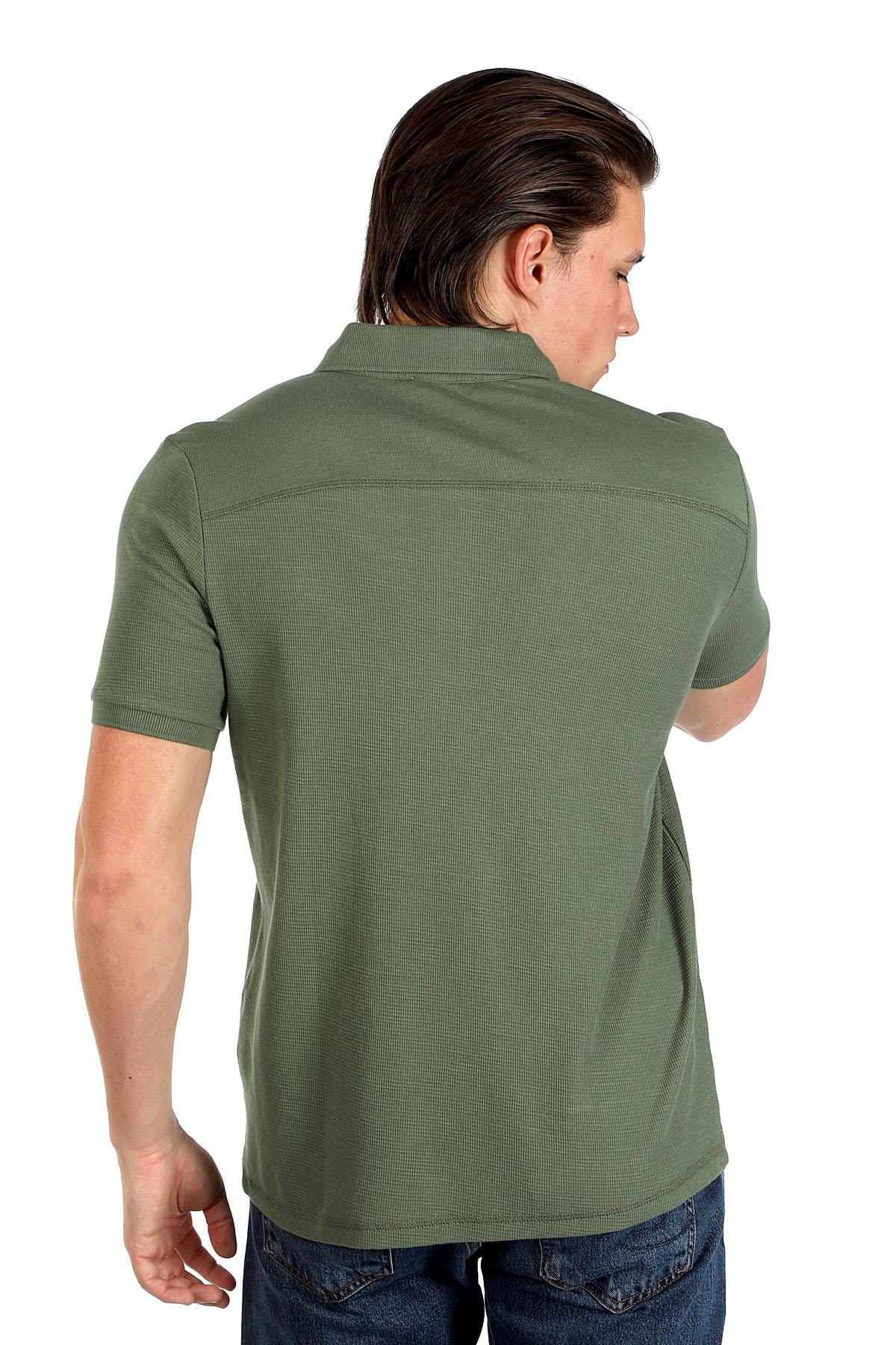 Tylen Erkek %100 Pamuk Polo Yaka T-Shirt Haki