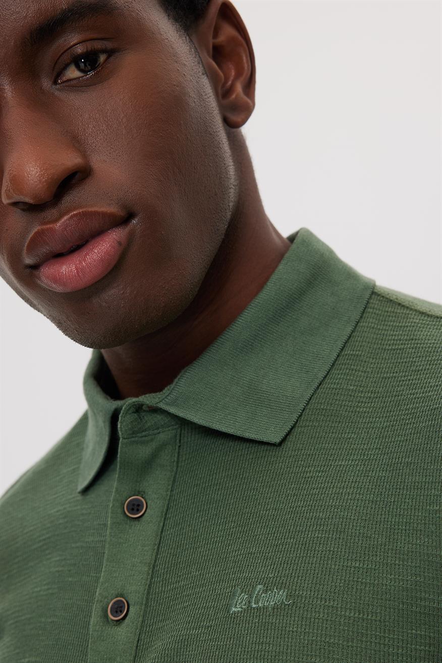 Tylen Erkek %100 Pamuk Polo Yaka T-Shirt Haki