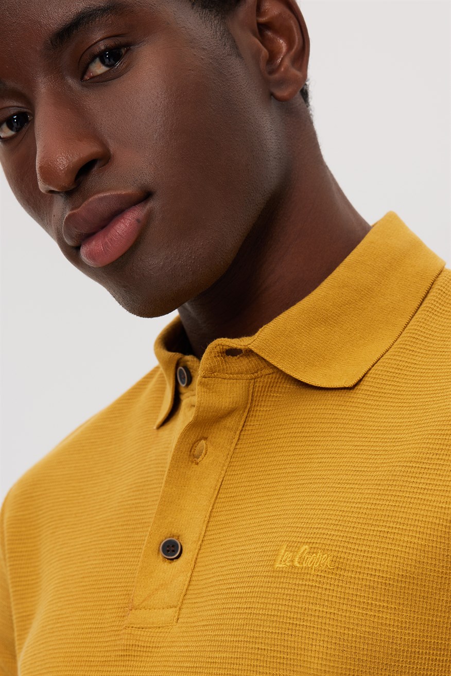 Tylen Erkek %100 Pamuk Polo Yaka T-Shirt Hardal