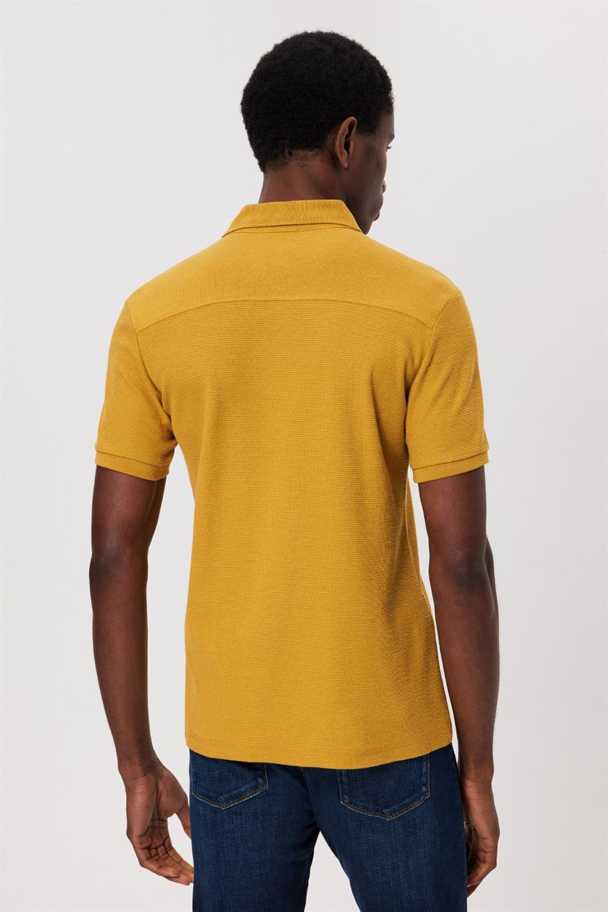 Tylen Erkek %100 Pamuk Polo Yaka T-Shirt Hardal