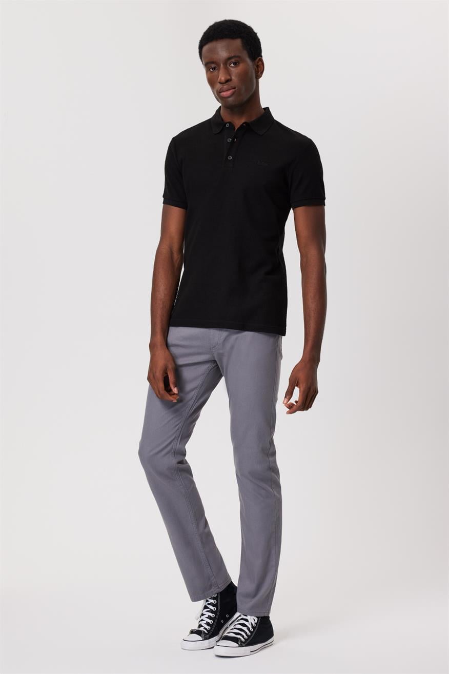 Tylen Erkek %100 Pamuk Polo Yaka T-Shirt Siyah