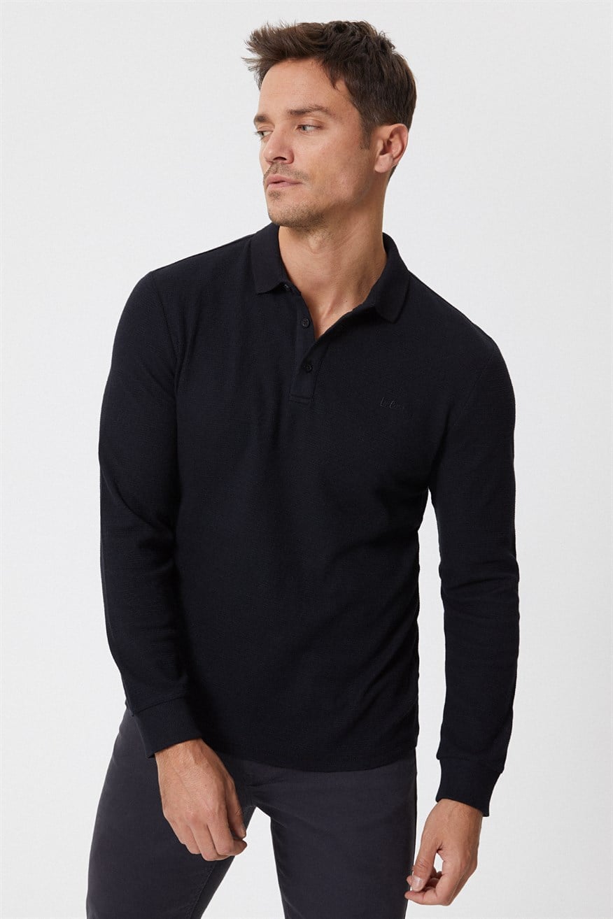 Tylens Erkek Polo Yaka U.Kol T-Shirt Siyah