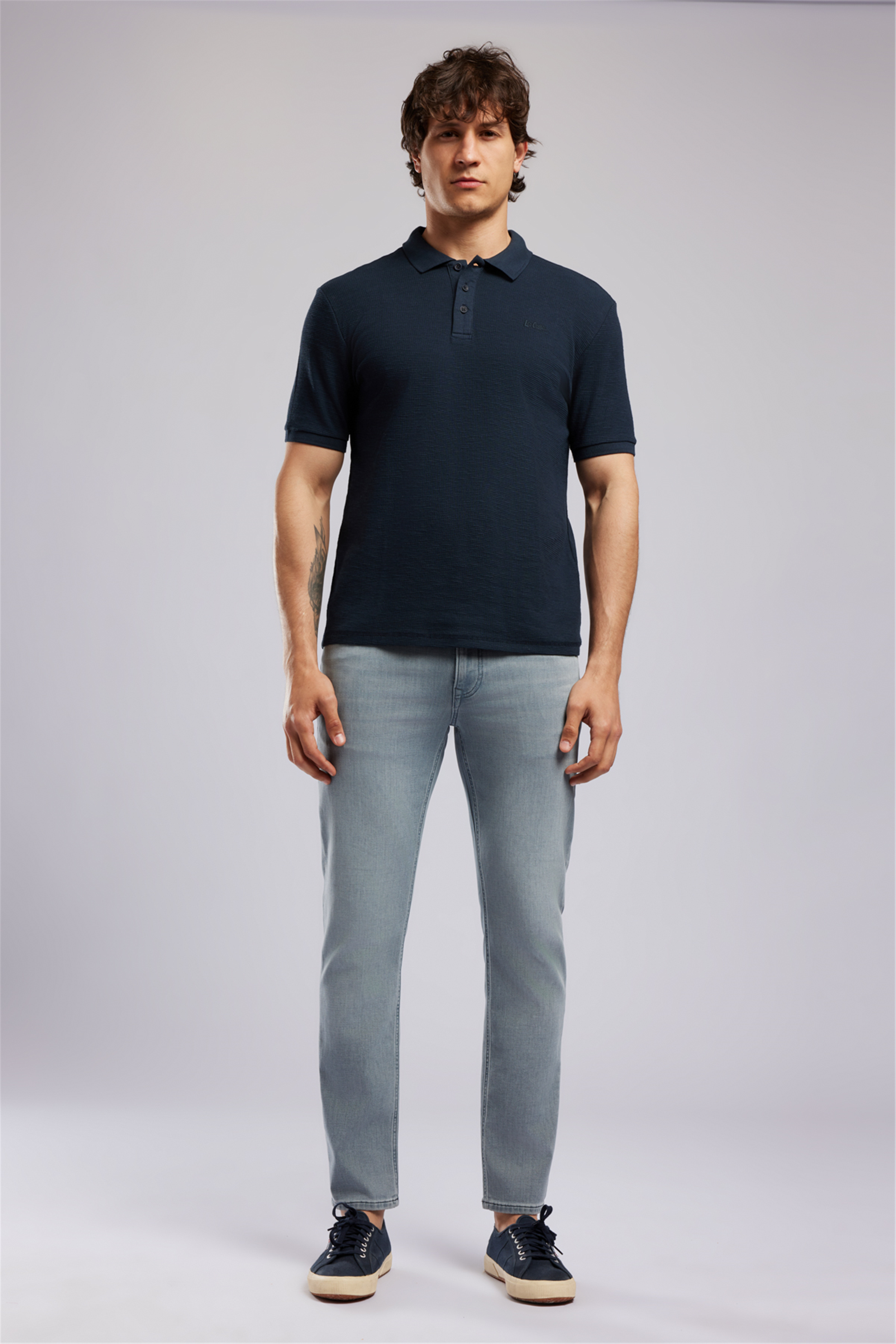 TYLER Erkek Regular Fit Basic Polo Yaka T-Shirt Koyu Lacivert