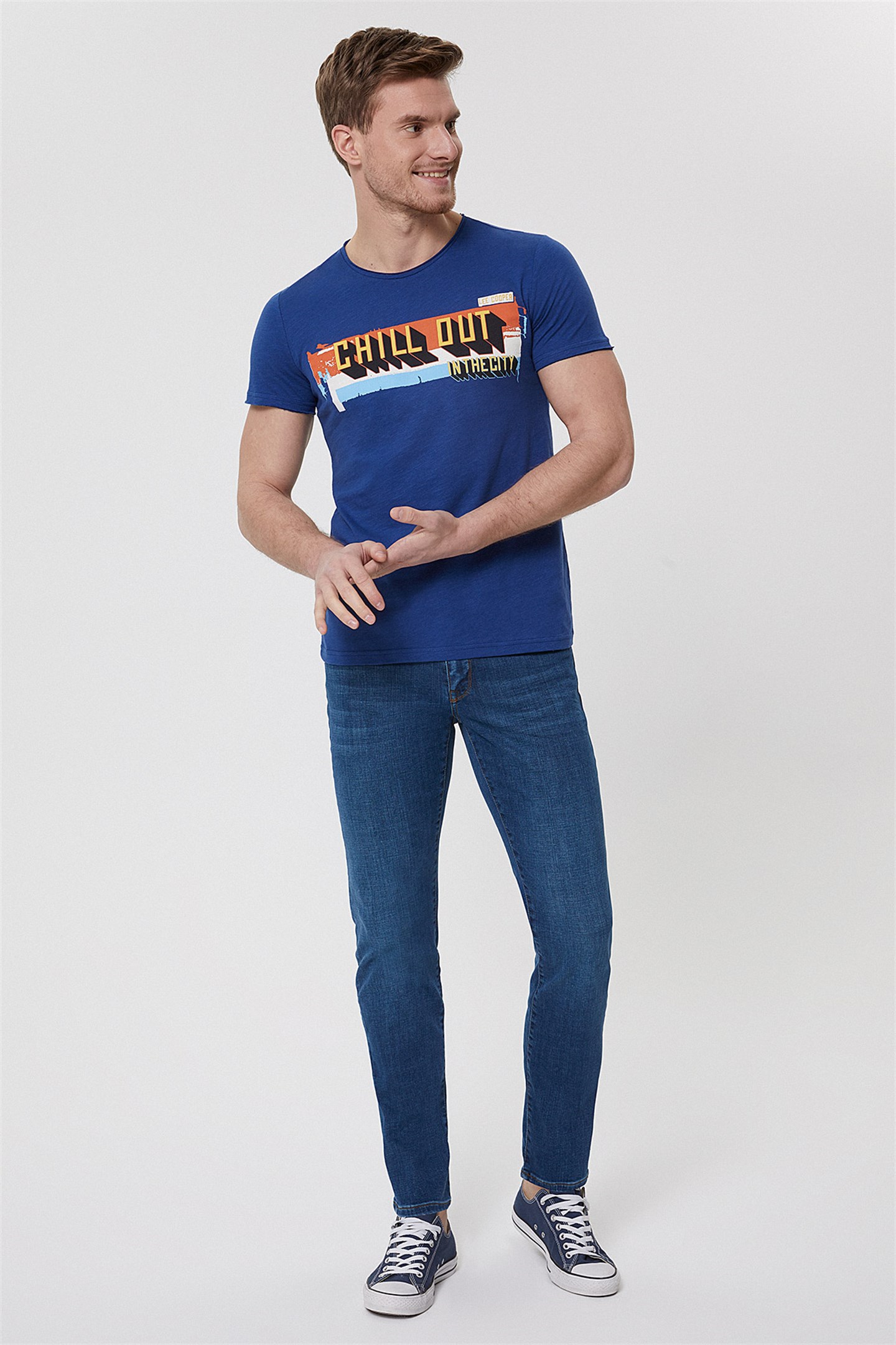 TYSON ERKEK KESİKLİ O YAKA T-SHIRT