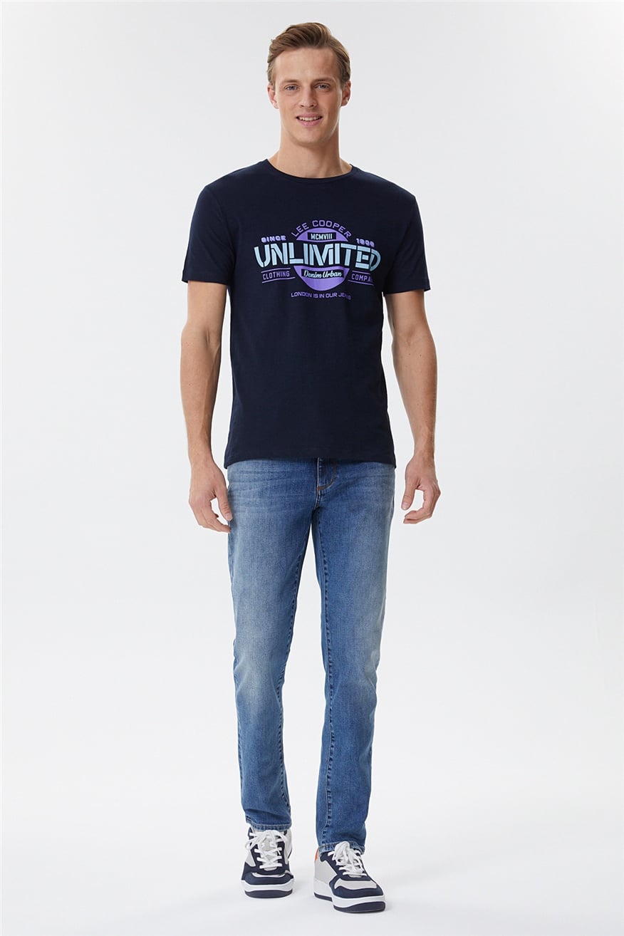 Unlimited Erkek O Yaka T-Shirt Lacivert