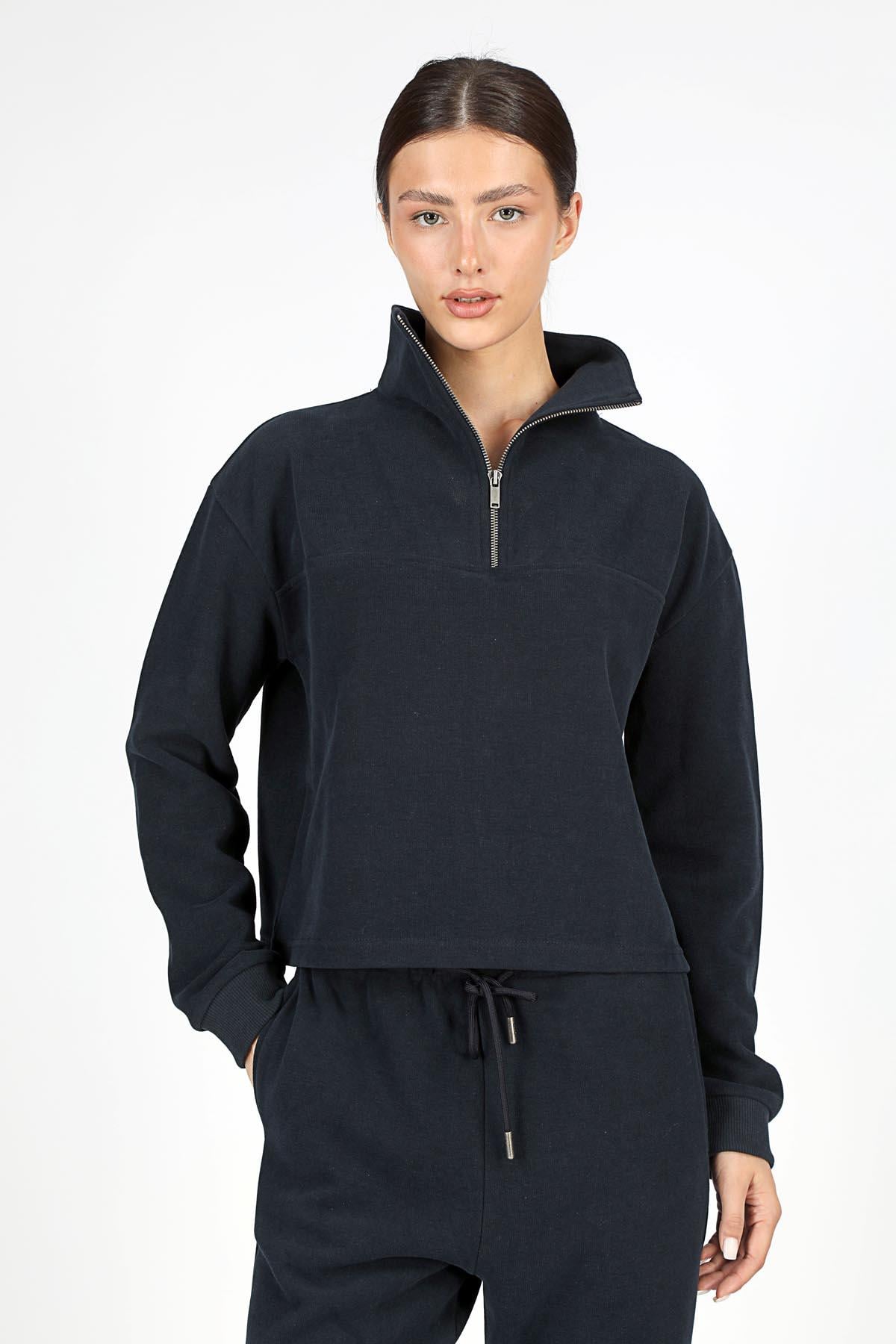 VEGAS KADIN DİK YAKA SWEATSHIRT