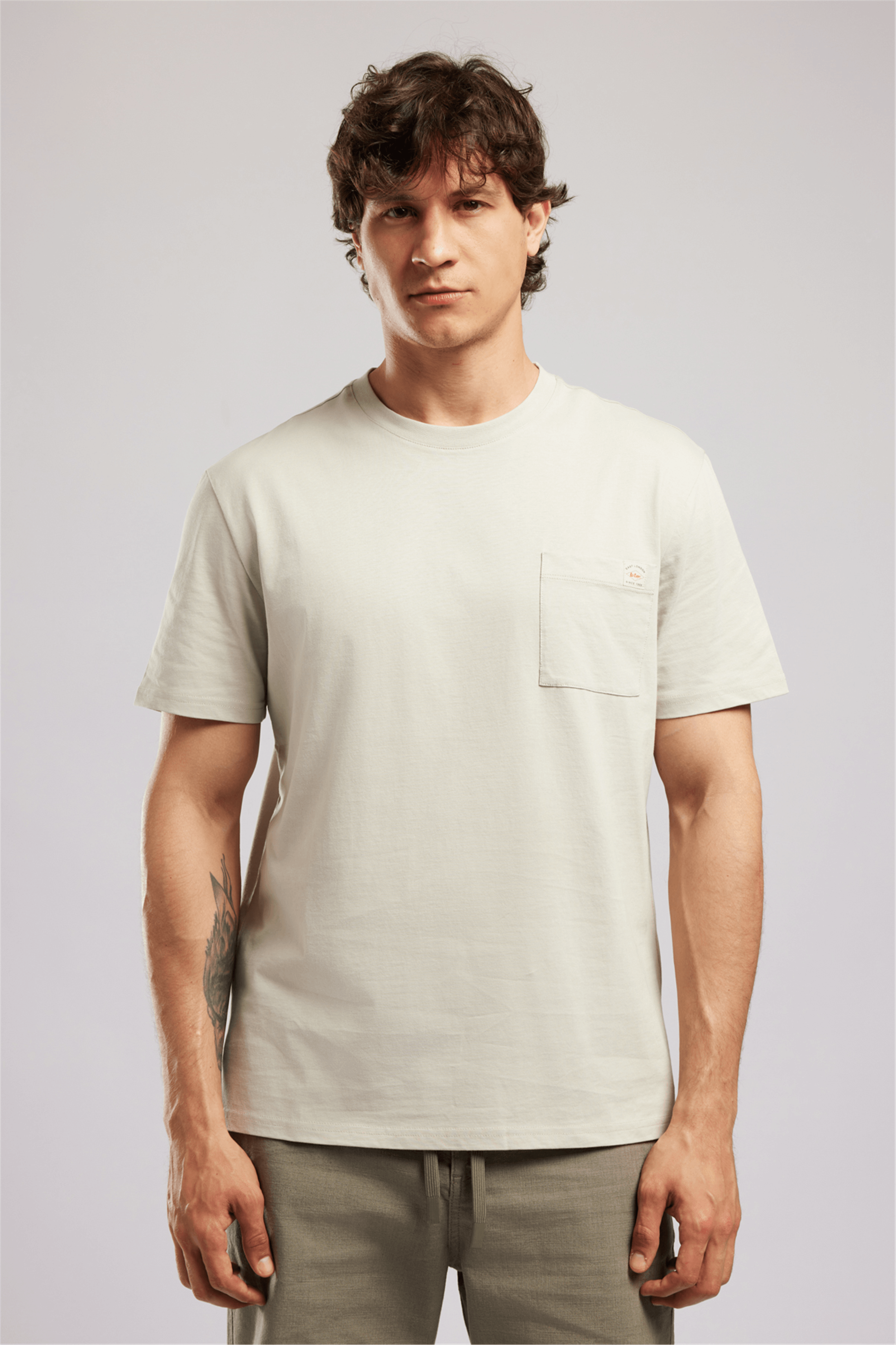 VINCENT Erkek Regular Fit %100 Pamuk Basic Bisiklet Yaka T-Shirt Beyaz
