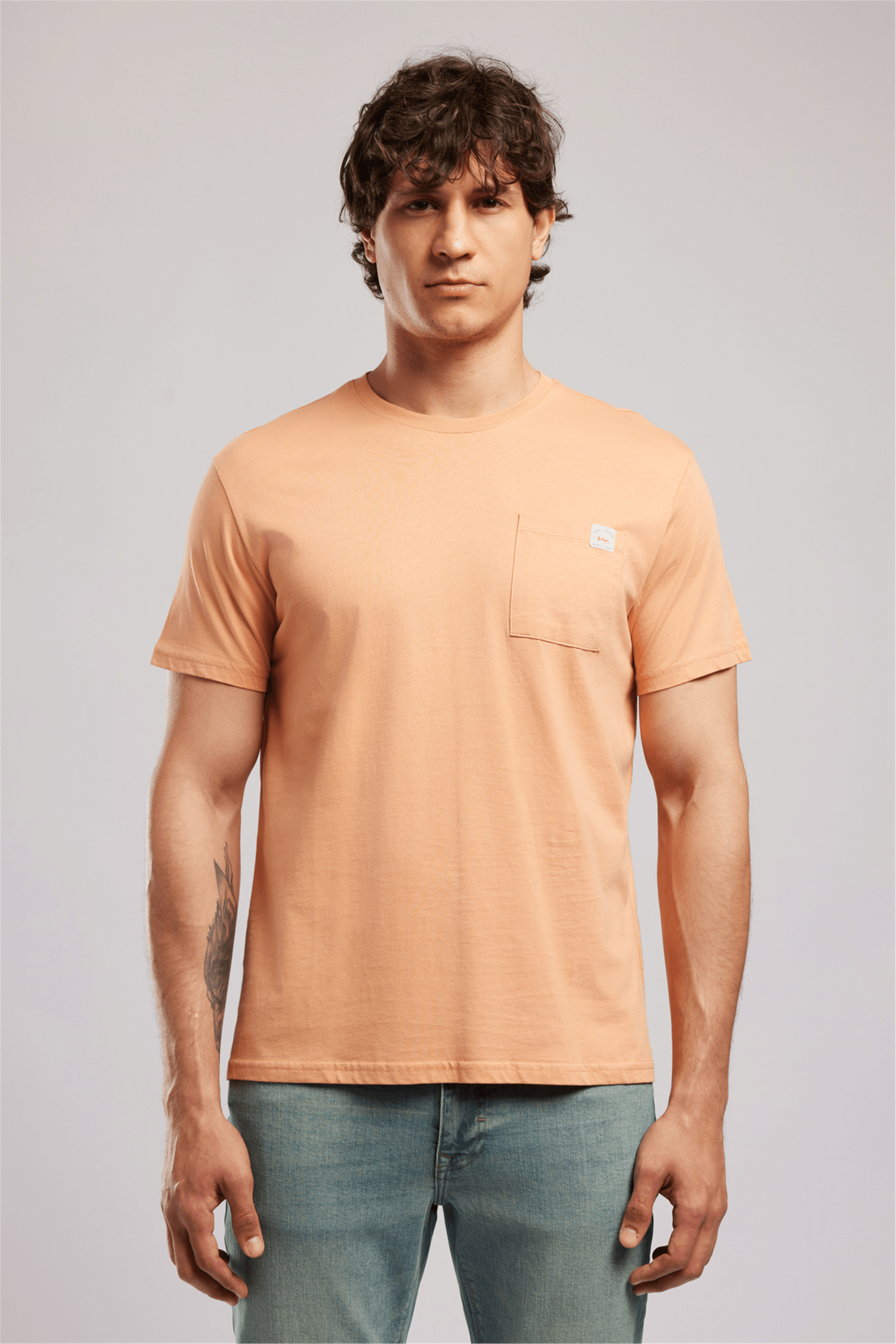 VINCENT Erkek Regular Fit %100 Pamuk Basic Bisiklet Yaka T-Shirt Pembe