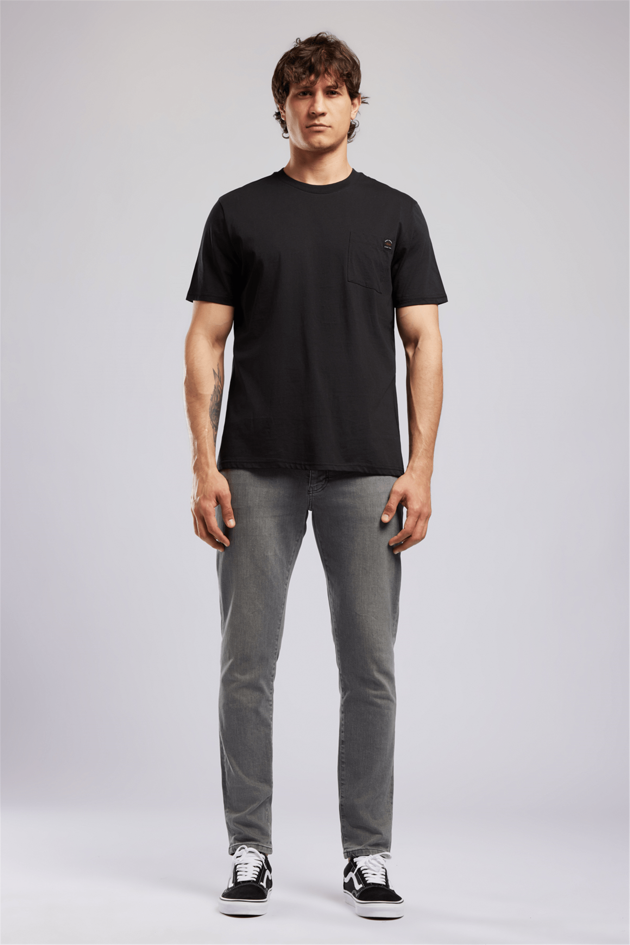 VINCENT Erkek Regular Fit %100 Pamuk Basic Bisiklet Yaka T-Shirt Siyah