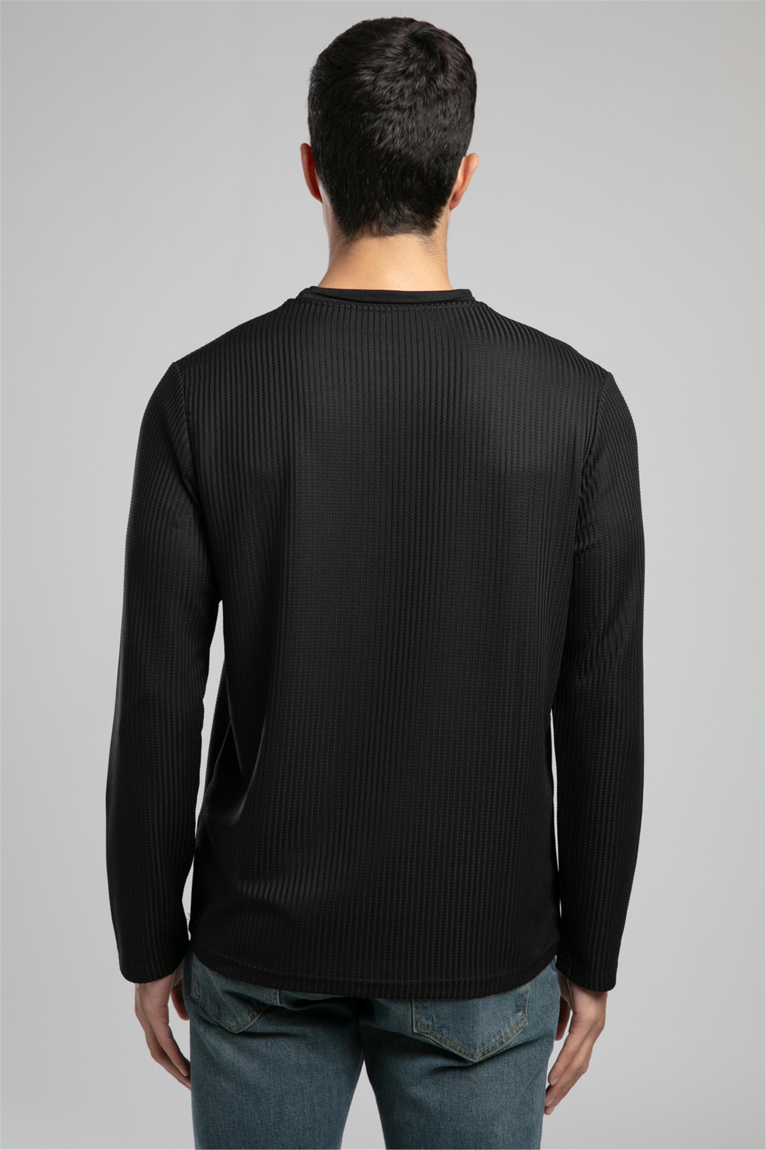 Wayne Erkek O Yaka Sweatshirt Siyah