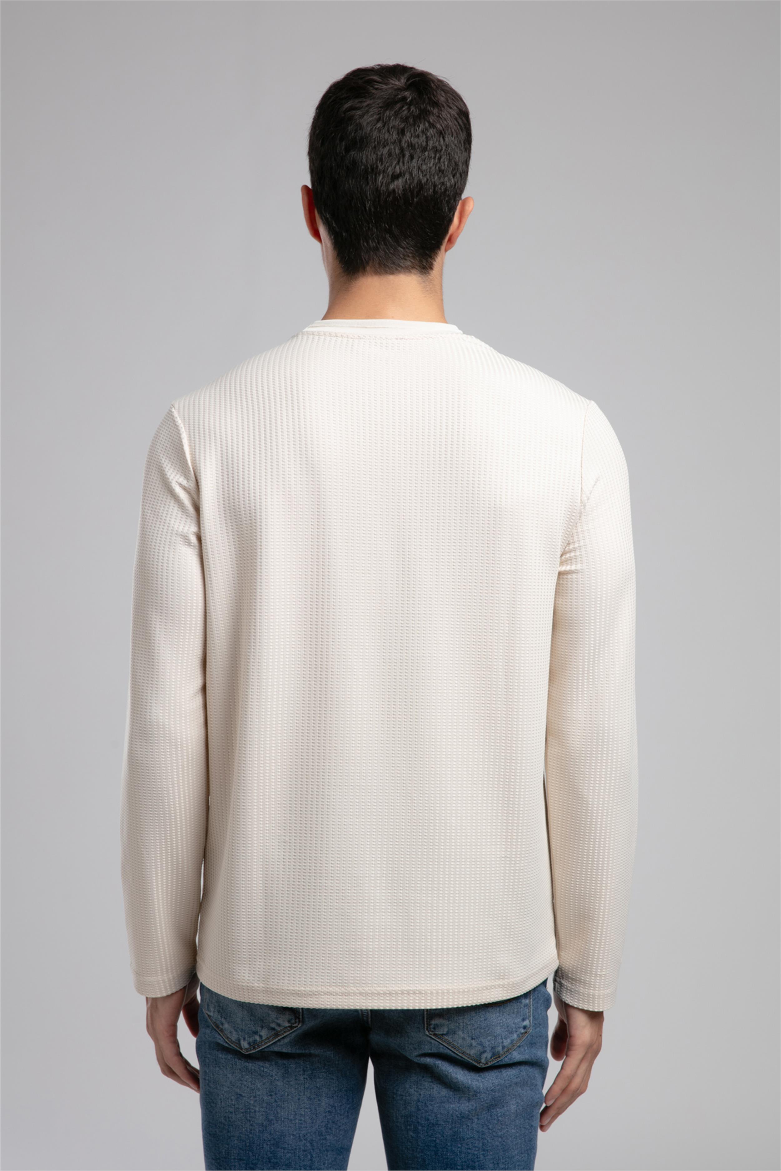 Wayne Erkek O Yaka Sweatshirt Bej