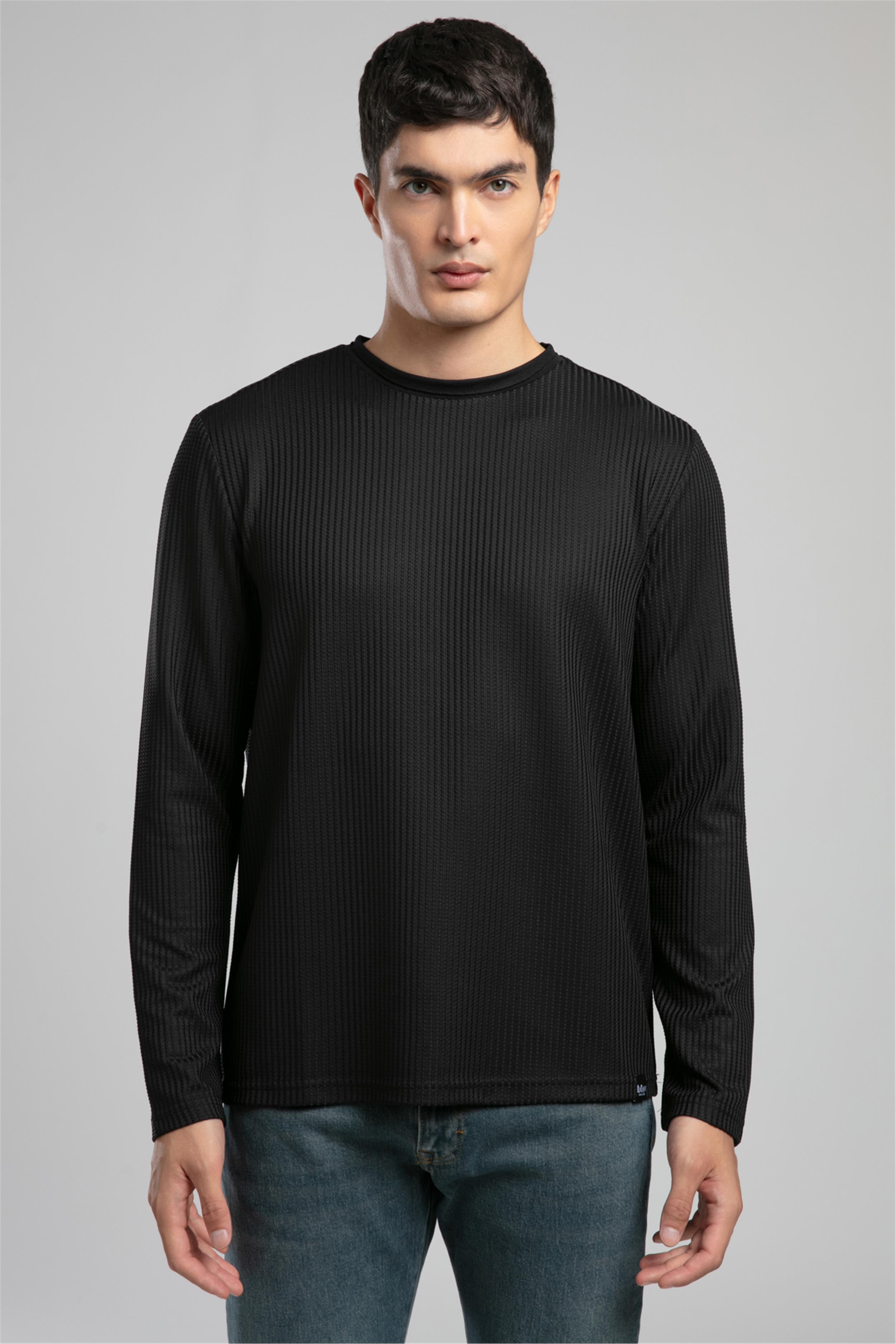 Wayne Erkek O Yaka Sweatshirt Siyah
