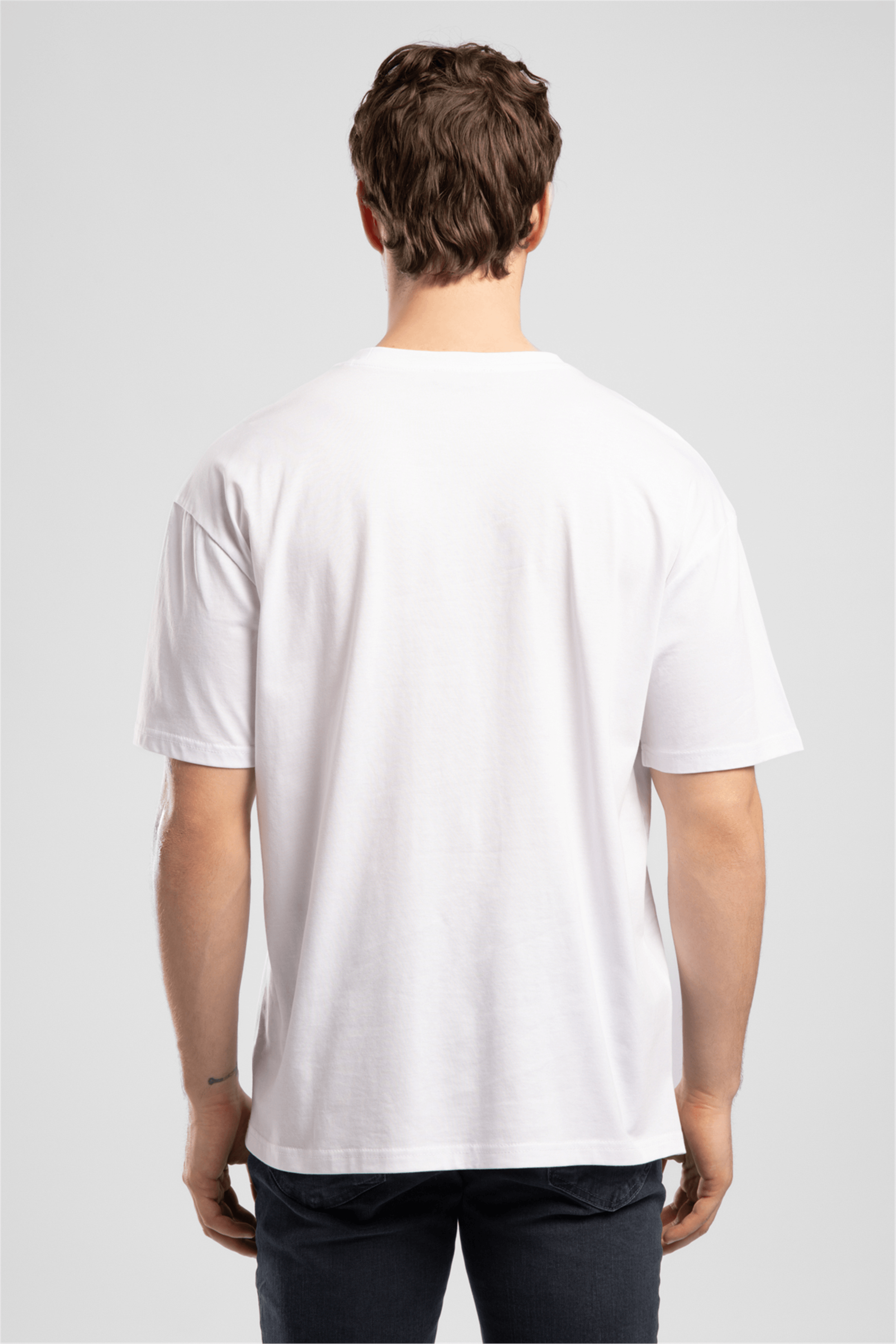 WILDER Erkek Regular Fit %100 Pamuk Baskılı Bisiklet Yaka T-Shirt Beyaz