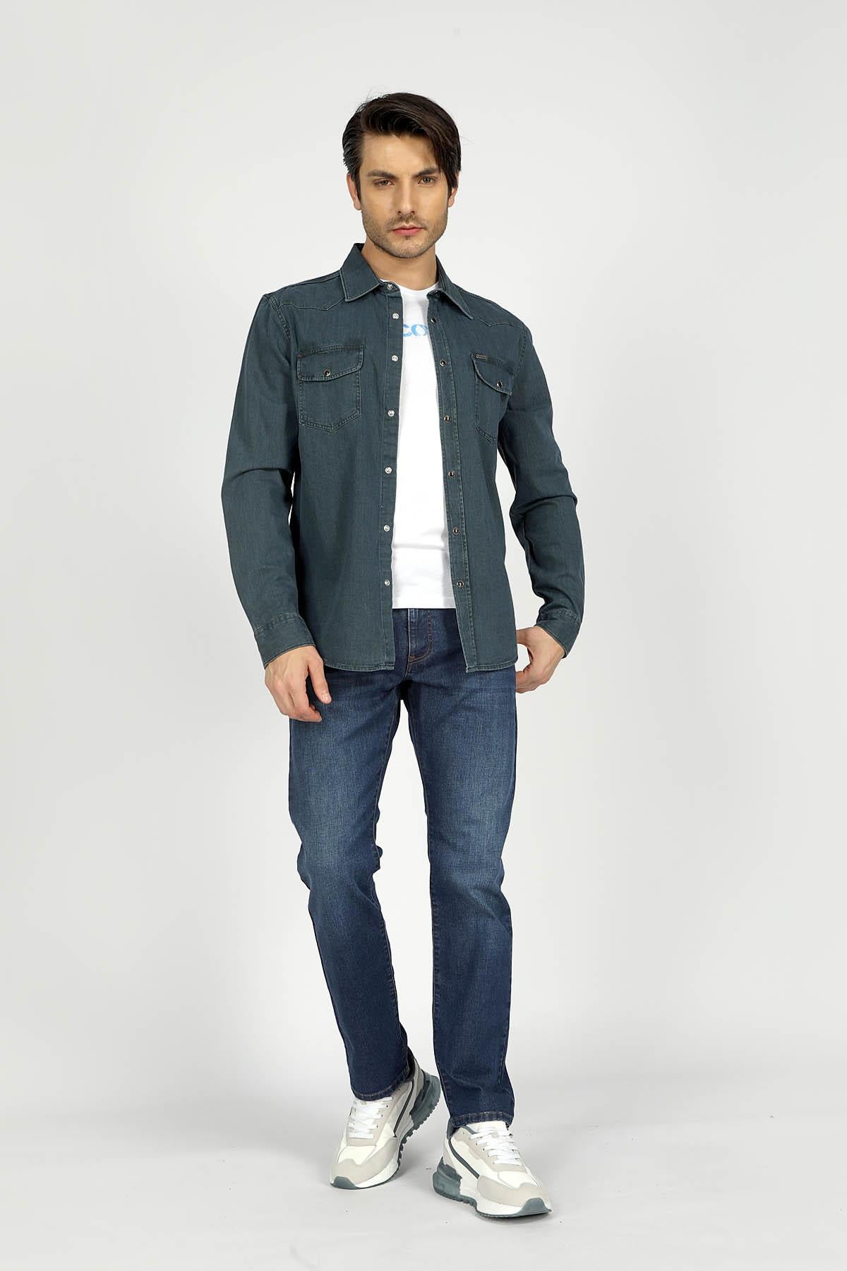 Wolker 2 Erkek Jean Gömlek Denım