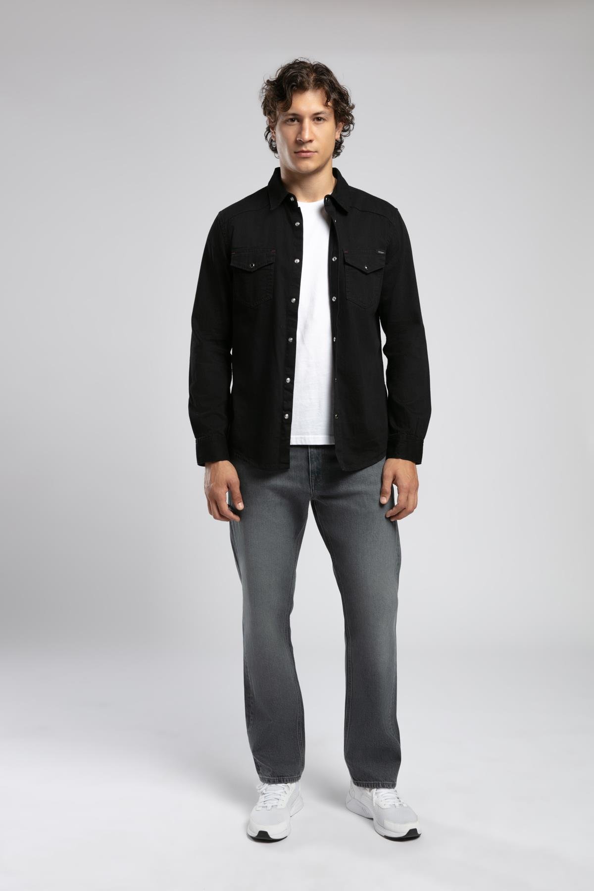 Worner 1 Erkek %100 Pamuk Jean Gömlek