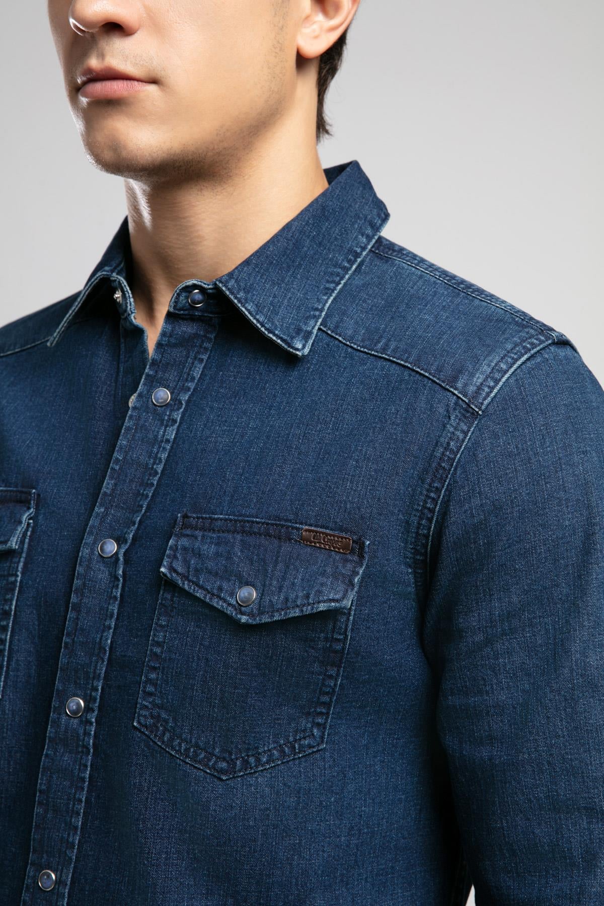 Worner 4 Erkek Jean Gömlek Denim