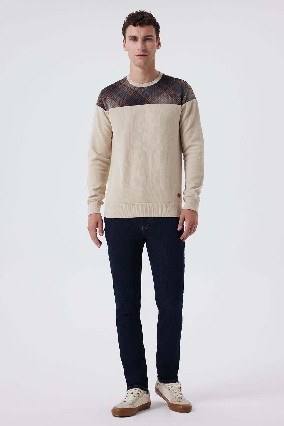 Zayn Erkek Selanik Sweatshırt Bej-Kahve 