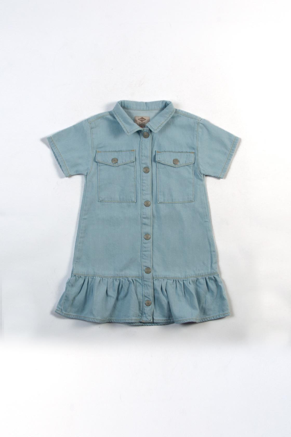 Zayn Kiz Çocuk %100 Pamuk Jean Elbise Denim