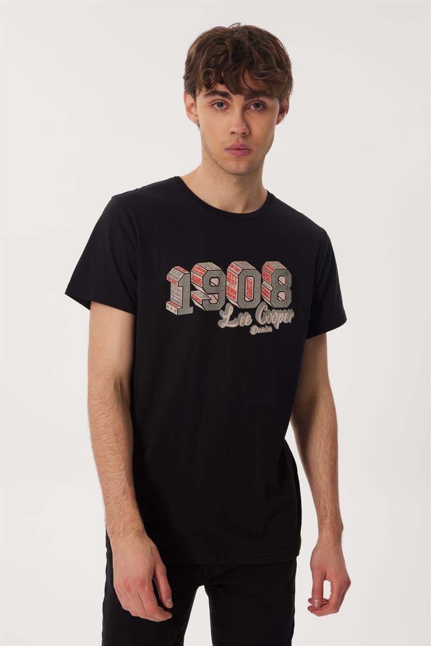 Zeta Erkek %100 Pamuk O Yaka T-Shirt Siyah