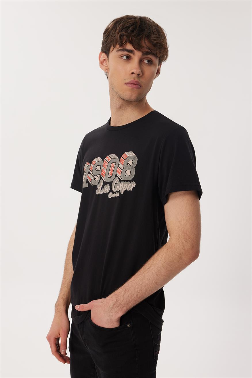 Zeta Erkek %100 Pamuk O Yaka T-Shirt Siyah