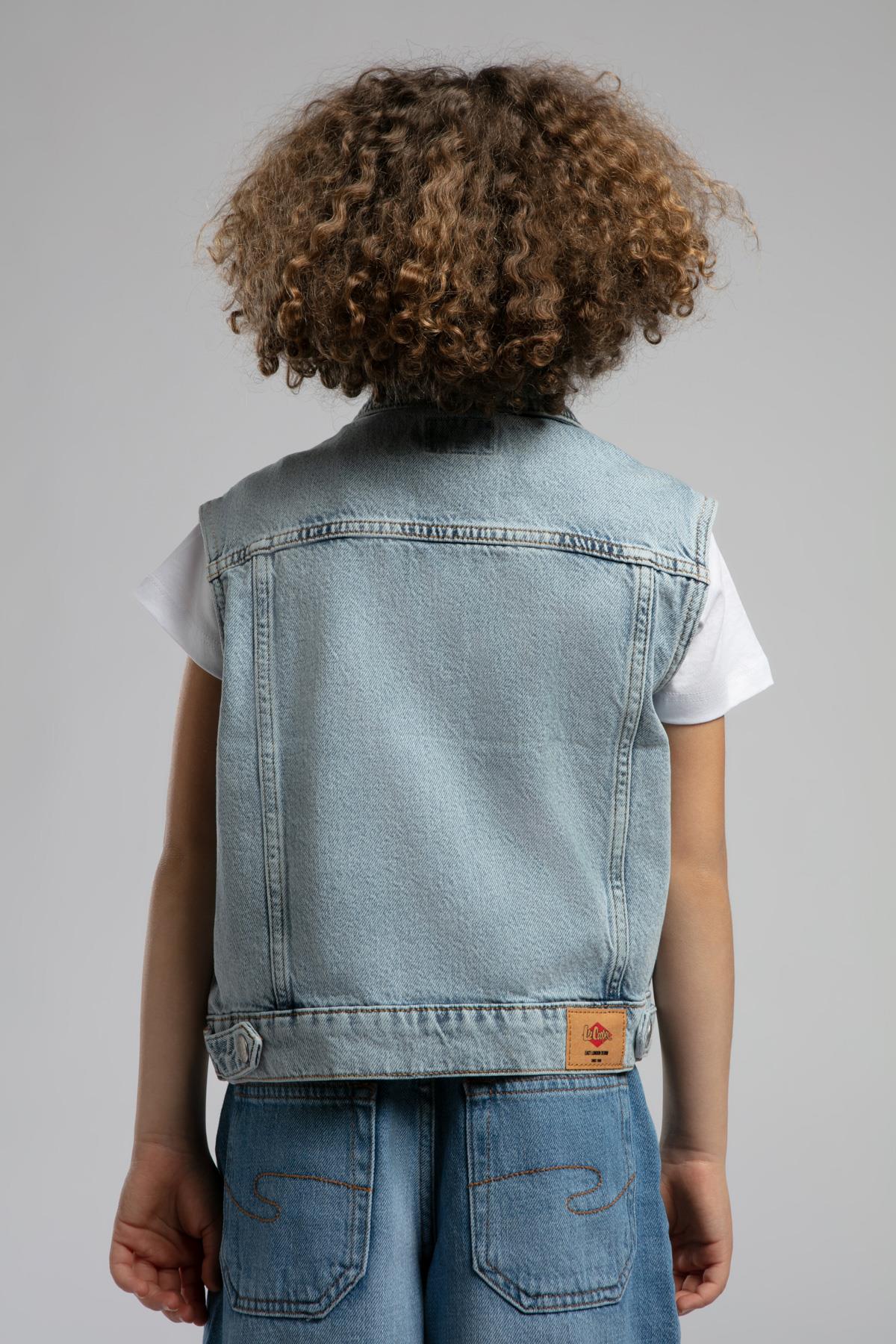 Zion Unisex Çocuk Yelek Denim