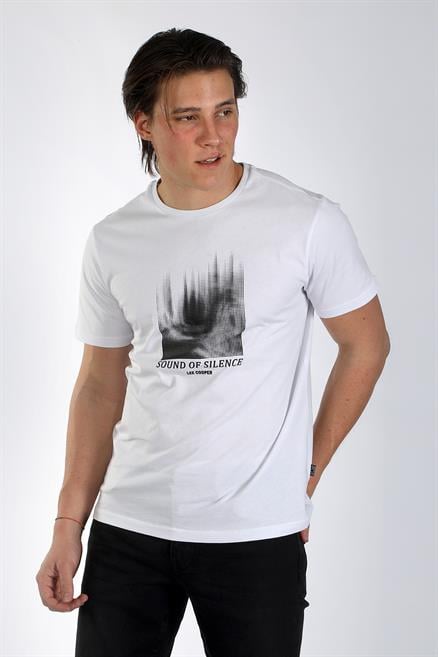 Alvin Erkek %100 Pamuk O Yaka T-Shirt Beyaz
