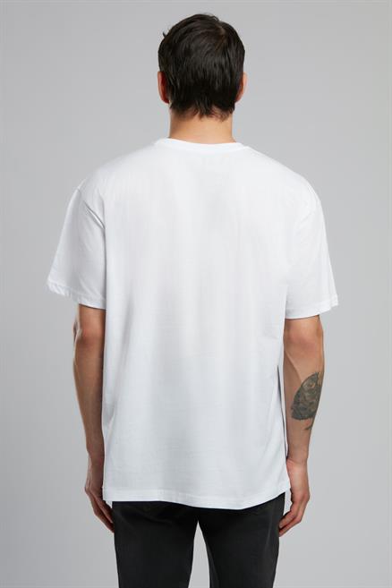 Andrea Erkek %100 Pamuk O Yaka T-Shirt Beyaz