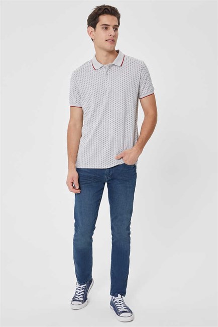 Andy Erkek Polo Yaka T-Shirt Gri Melanj