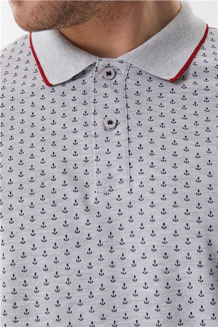 Andy Erkek Polo Yaka T-Shirt Gri Melanj