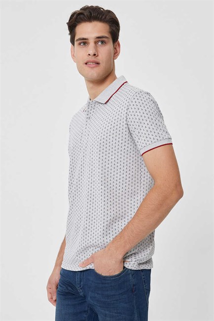 Andy Erkek Polo Yaka T-Shirt Gri Melanj
