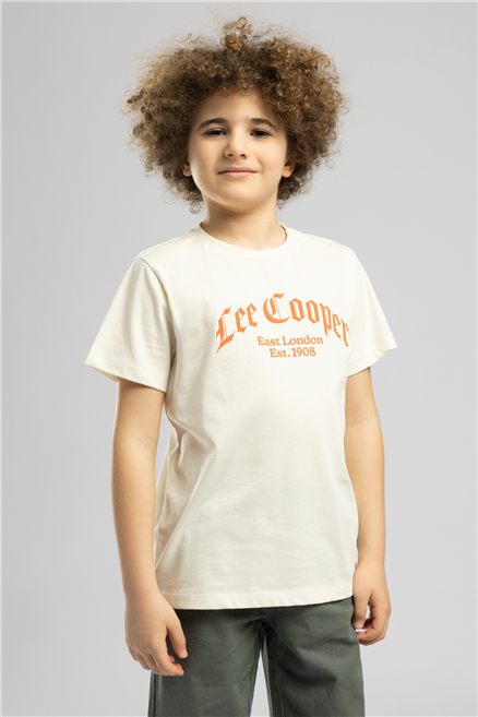 Antıque Erkek Çocuk Basic Bisiklet Yaka T-Shirt Beyaz