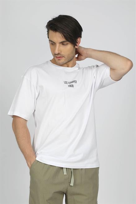 Artaud Erkek %100 Pamuk O Yaka T-Shirt Beyaz