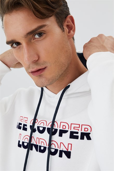 Athel Erkek Kapüşonlu Sweatshırt Off Whıte