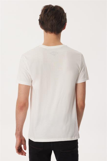Authen Erkek %100 Pamuk O Yaka T-Shirt Beyaz