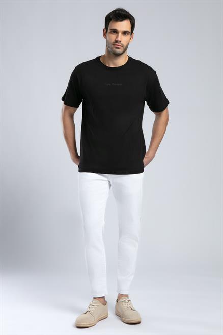 Aylex Erkek %100 Pamuk O Yaka T-Shirt Siyah