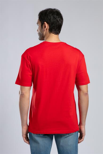 Aylex Erkek %100 Pamuk O Yaka T-Shirt Kırmızı