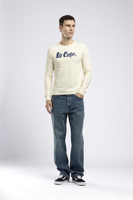 Baggy Erkek Loose Straight Yüksek Bel Jean Mavi