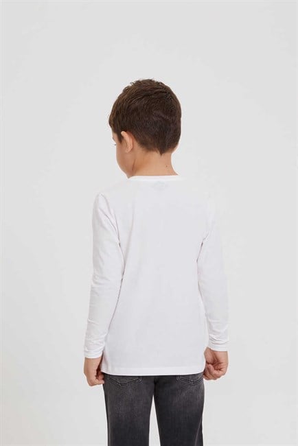 Bark Erkek Çocuk %100 Pamuk Sweatshirt Beyaz