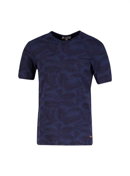 Barnes Erkek %100 Pamuk Bisiklet Yaka T-Shirt Koyu İndigo