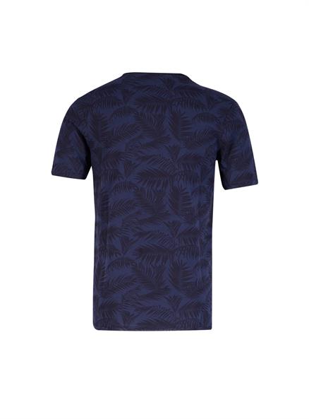 Barnes Erkek %100 Pamuk Bisiklet Yaka T-Shirt Koyu İndigo