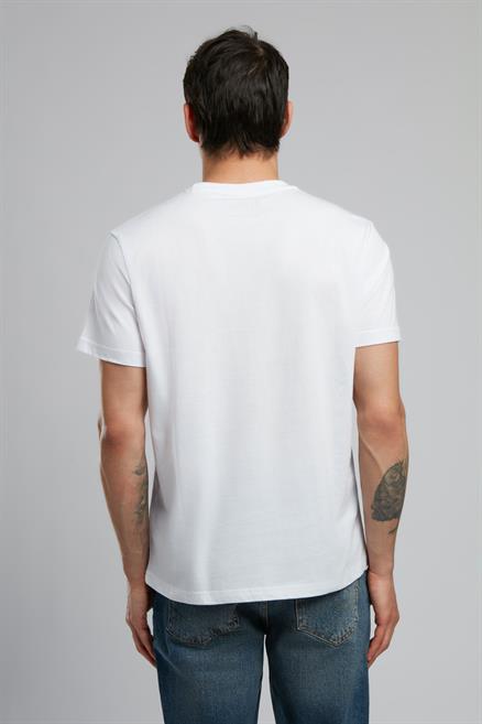 Bart Erkek %100 Pamuk O Yaka T-Shirt Beyaz