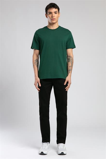 Baselo Erkek %100 Pamuk O Yaka T-Shirt Zümrüt
