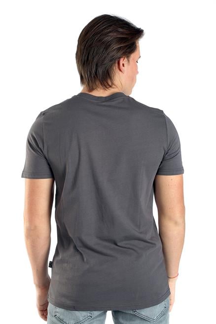 Baselo Erkek %100 Pamuk O Yaka T-Shirt Antrasit
