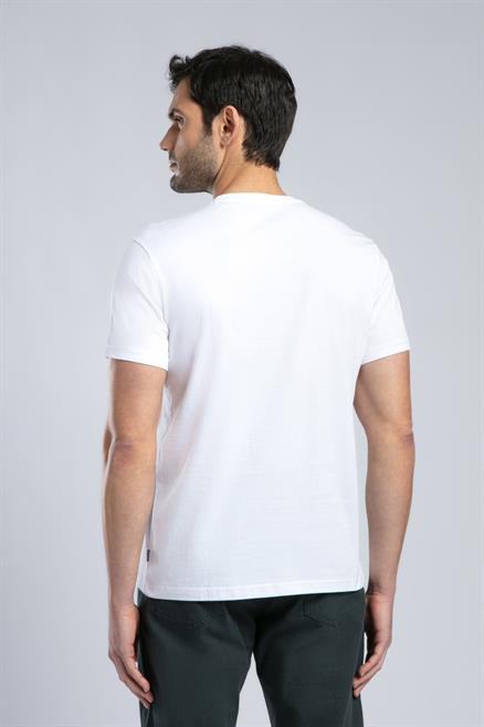 Baselo Erkek %100 Pamuk O Yaka T-Shirt Beyaz